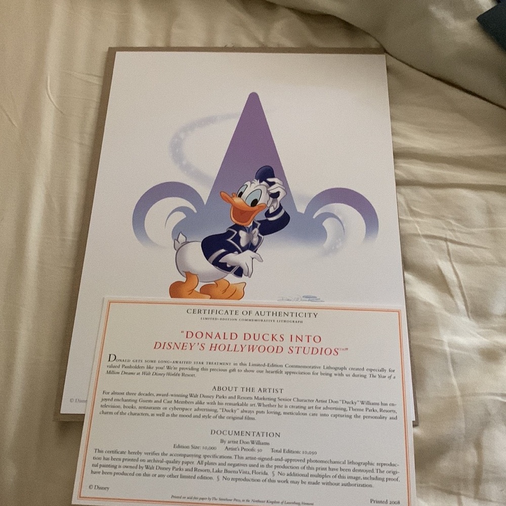Limited Edition 2008 “Mickey, Minnie, Goofy, Donald and Pluto Lithographs NWOT - Picture 10 of 12